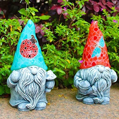 Suyorpe Garden Gnome Statue Combination - Resin Gnomes Figurine -Outdoor