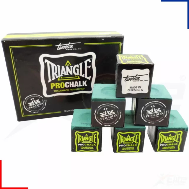Triangle Snooker Pool Billiards Cue Professional Pro Chalk Green 1 - 12 Cubes