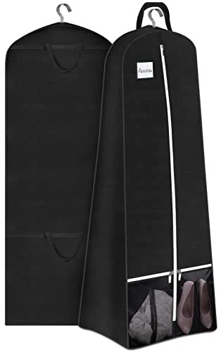 SLEEPING LAMB 72 Bridal Wedding Gown Dress Garment Bag 15 Gusseted Black