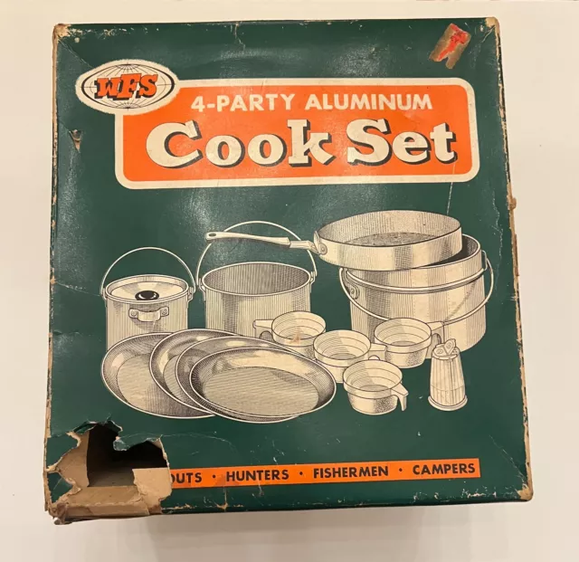 Vintage WFS NO. 106  4 Party Cook Set In Box Camping Hunting Scouts