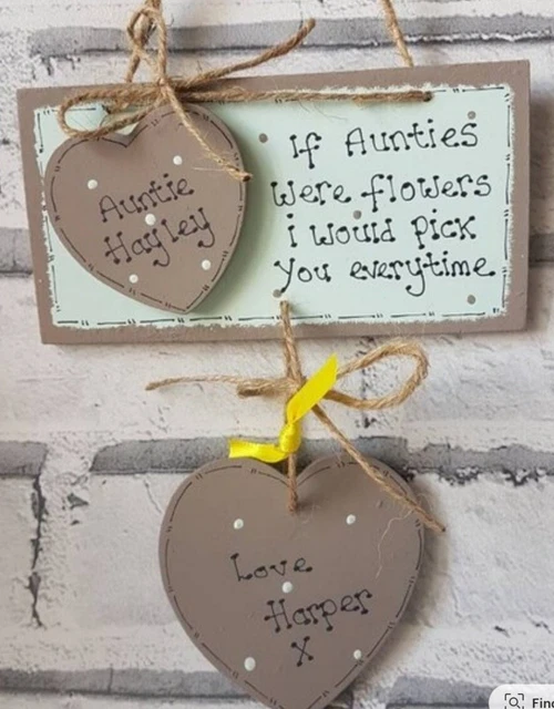 Tante personalisiertes Geschenk, wenn Tanten Blumen wären Ausweis pick you, Plakette Schild