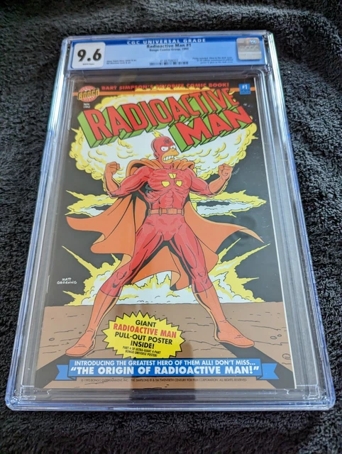 Radioactive Man #1 (Bongo, 1993) CGC 9.6, Poster Intact, Bongo Comics, Direct ED