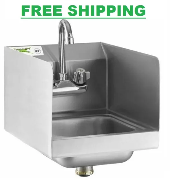 12" x 16" Wall Mount NSF Hand Wash Sink Commercial Restaurant Stainless Steel