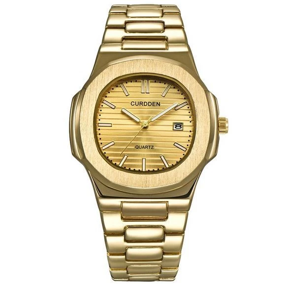 Montre Homme Ernest Classique - Cadran Bleu Et Doré, Bracelet Cuir Marine - Neuf étiqueté