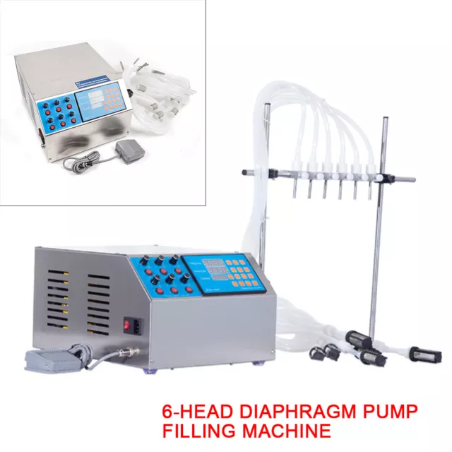 6 Head Semi-automatic Liquid Filling Machine Electric Bottle Filler Stainless