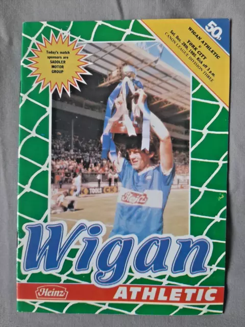 Wigan Athletic v York City, 28th December 1985. Division 3. Excellent Condition