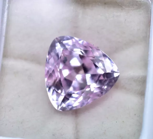 Natural Certified Pink Kunzite Brazil 8.65 Ct Trillion Cut Rare Loose Gemstone