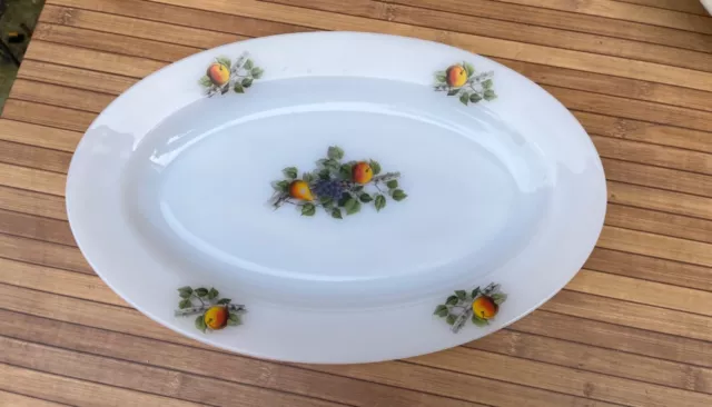 Grand Plat oval Arcopal vintage Fruits de France 36 cm