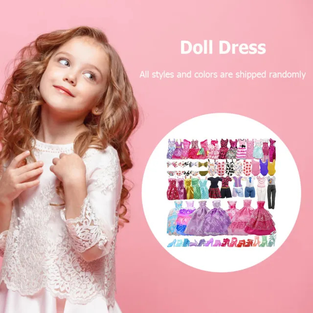 35 Set Doll Clothes Set Mini Dolls Dress Random Style for Girls Gift Accessories