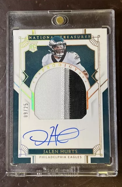 2020 Panini National Treasures Jalen Hurts Rookie Prodigy Patch Auto  /25 RPA