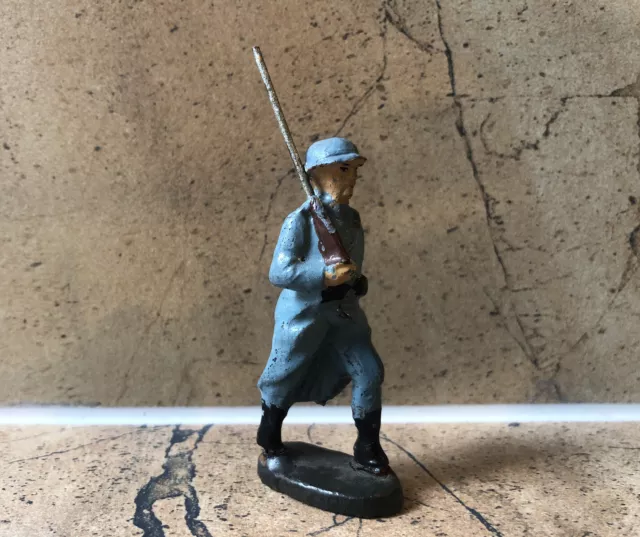 Elastolin Militär Soldat Wachmann in Uniform mit Gewehr WW2 Lineol Massefigur