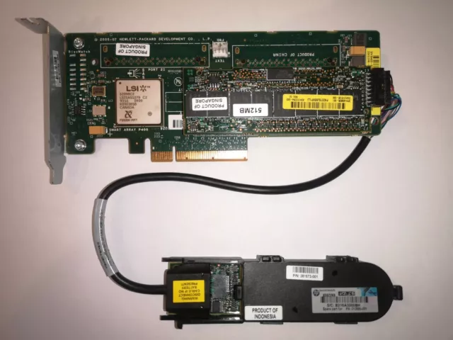 HP LSI Smart Array P400 SAS CONTROLLER + CACHE 512Mb + CACHE Battery + 2 Cable