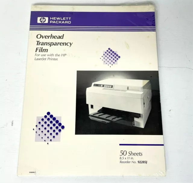 NEW Vintage HP Premium LaserJet Transparency Film for Laser Printers 50 Sheets