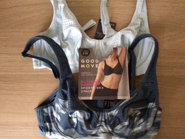 ex M&S INDIGO MIX Cool Comfort Full Cup Non-wired Bra Size 34AA 