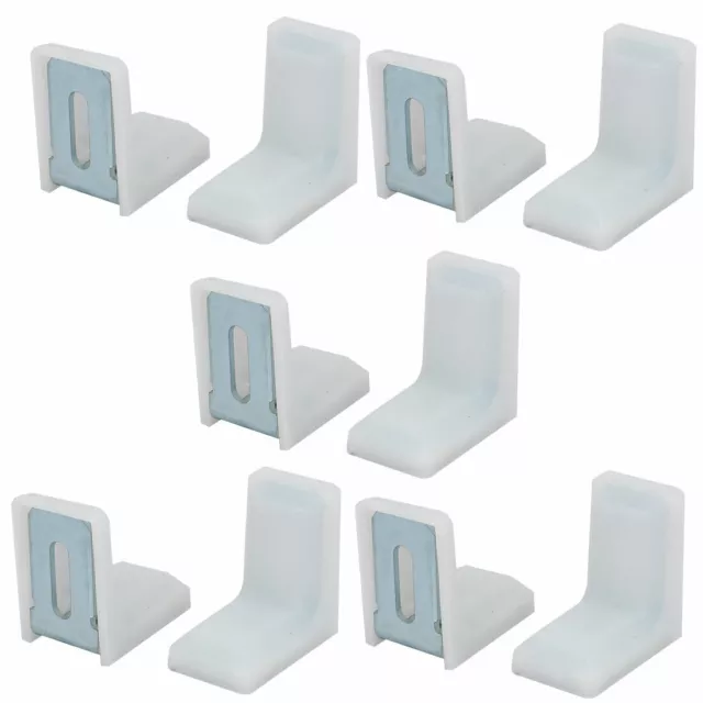 28mmx17mmx28mm Plastic L Shaped Cover Right Angle Corner Brace White 10pcs