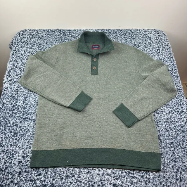 UNTUCKit Sorenson Henley Pullover Sweater Mens Large Green Merino Wool Casual
