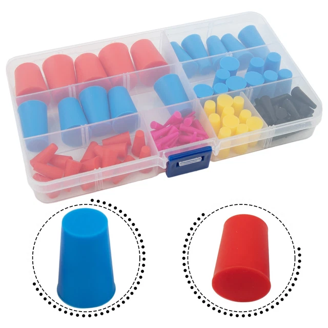 Kit De 80 Bouchons De Chapeau Sous Vide En Caoutchouc - 6 Tailles (5/32" à 3/8") - Résistants à La Chaleur (jusqu'à 410°F) - Avec Boîte De Rangement