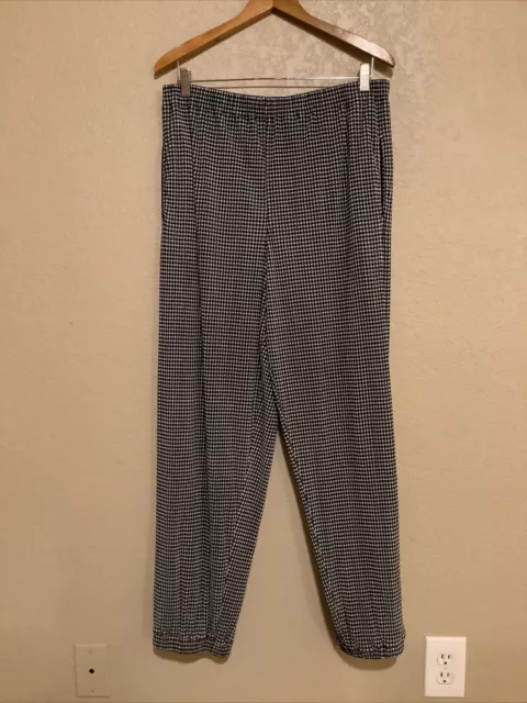 Giorgio Armani Women Pants 48 32x30 Black White Houndstooth Joggers Sheer Pocket