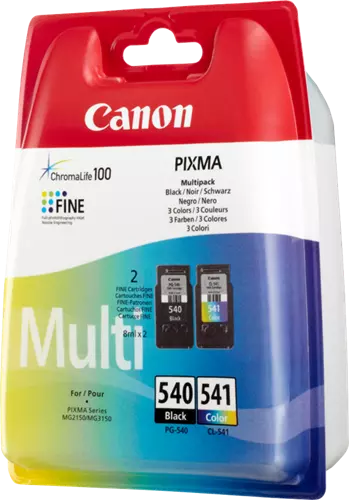 Kit 2 CARTUCCE ORIGINALI CANON MULTIPACK PG540 CL541 nero+colore UFFICIALE CANON