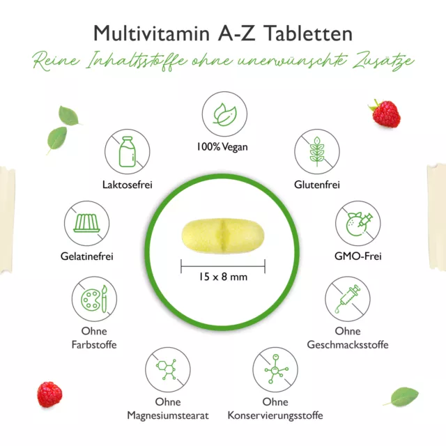 A-Z Multivitamine & Mineralien 365 Tabletten - 32 Wirkstoffe Multivitamin vegan 2