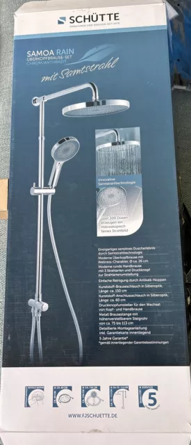 SCHÜTTE SAMOA RAIN Regendusche mit Wandhalterung Duschsystem Set