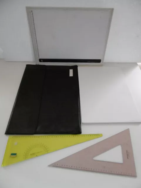 Hebel Zeichenbrett mit Linialen Tasche Blätter Lineal Schablo Fach 15 A3