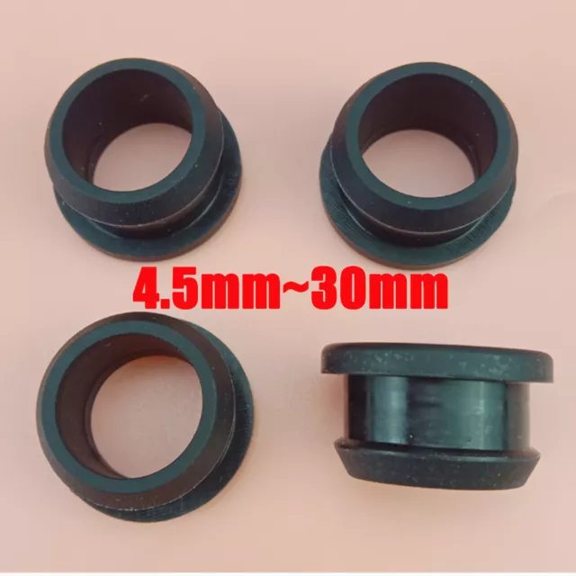 Rubber Overcoil 4~32mm Inverted Buckle Through Hole Double Sided Coil Seal Black