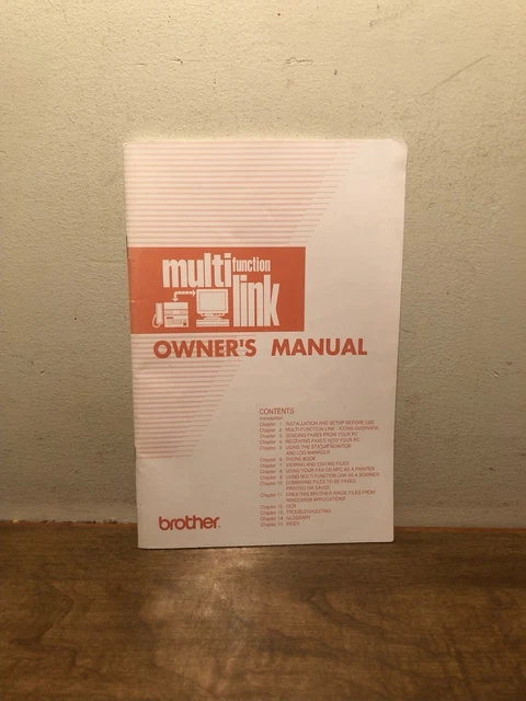 Brother Multi Function Link Owners Manual