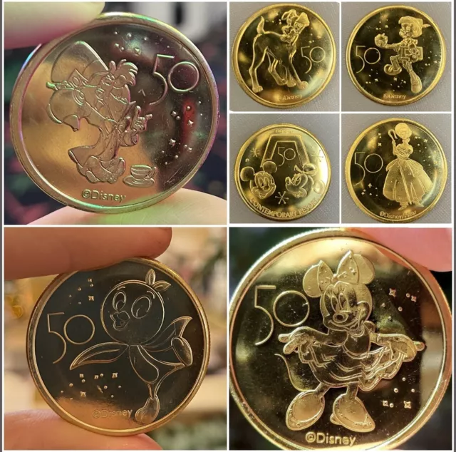 NEW Walt Disney World 50th Anniversary Commemorative Gold Coins 53 variations