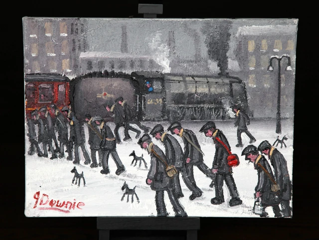 Del Norte Artista James Downie Original Pintura Al Óleo 'The Obras Tren '