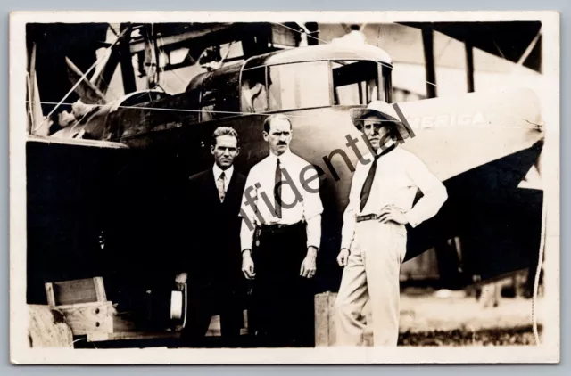 Real Photo Curtiss Seaplane America Flying Boat Wanamaker Curtis Porte RP D439