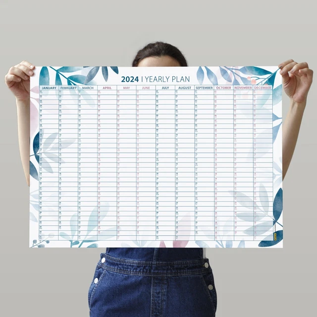 2024 WALL PLANNER Floral Landscape 2024 Year Planner 2024