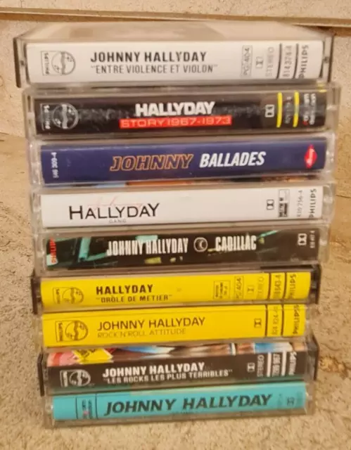 Johnny Hallyday–  lot de 9 cassettes (K7) audio tape.  (voir photos) 3