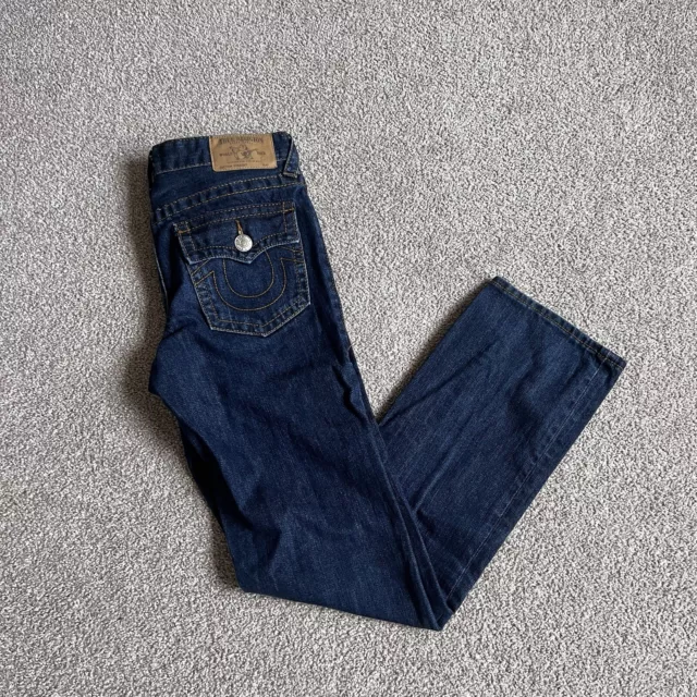 True Religion Boys Girls Denim Straight Leg Cotton Jeans Pant Sz 12 Flap Pockets