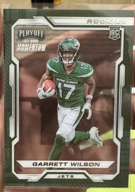 2022 GARRETT WILSON Panini Chronicles Playoffs Momentum Rookie RC Jets