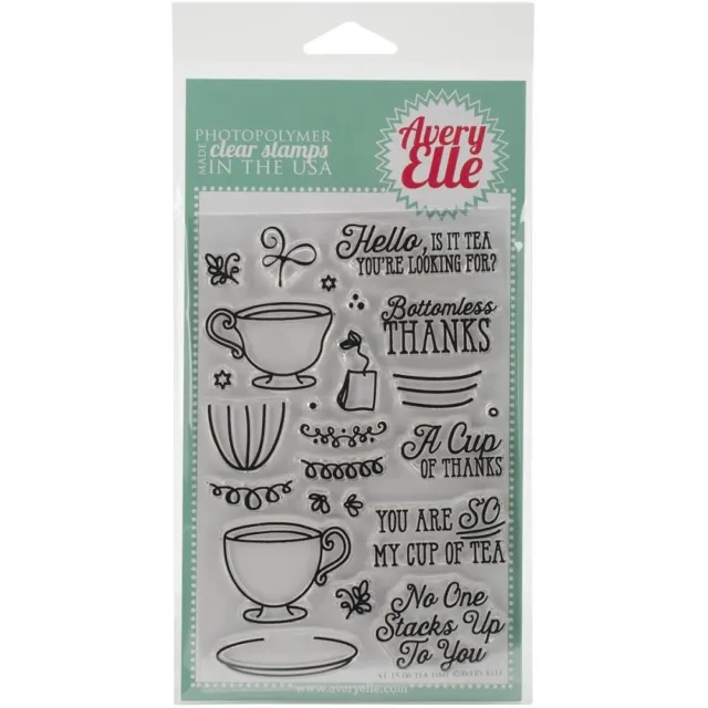 Avery Elle Teezeit klares Stempelset für Kartenherstellung Tassen & Untertassen 15+ Briefmarken