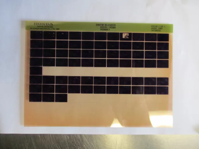 Oem Honda Parts Catalog Snow Blower Hs55 Hs55K1 Microfiche 147360Ed