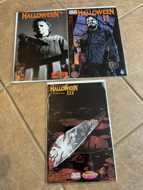 Halloween #1 2 3 Chaos Comics Very Rare Michael Myers Comic Book