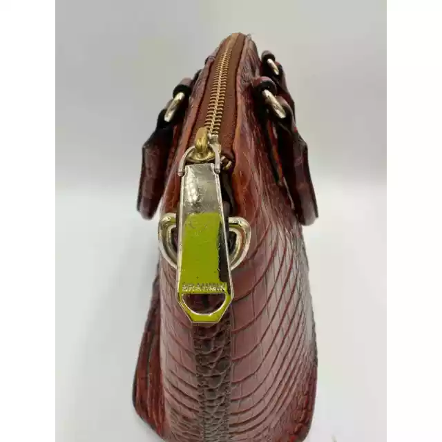 Brahmin Duxbury Medium Pecan Crocodile Leather Handbag 3