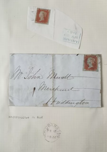 Gb Queen Victoria 2X Sg 8 1D Red Brown , Used On Cover Blue Cancels