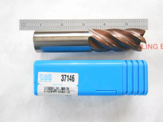 New Sgs Usa 1" Dia. X 2" Loc X 4-1/2" Oal X .060" C.r. 5 Fl. Carbide End Mill