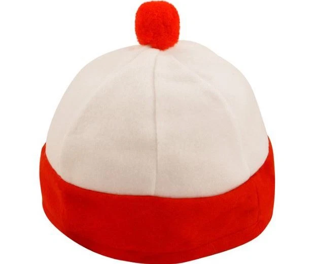 Cappello Alto Rosso E Bianco Per Bambini - Costume Gatto E Book Day 30 Cm