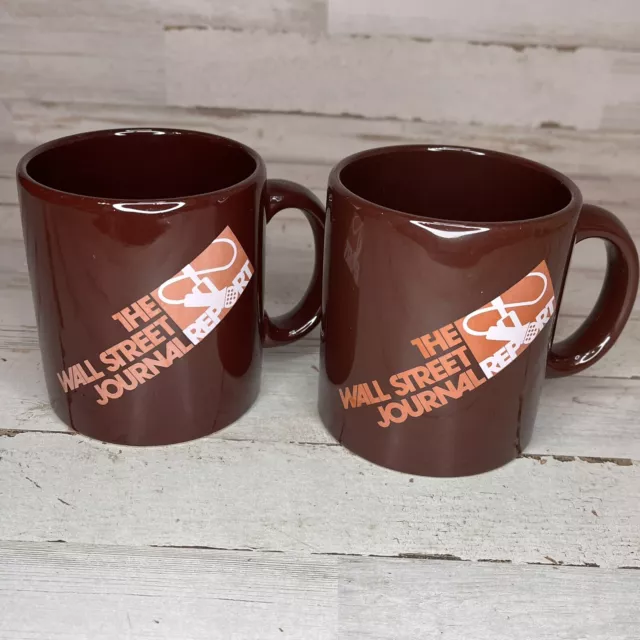 Set Of 2 Vintage Wall Street Journal Report Coffee Cups Waechtersbach Germany
