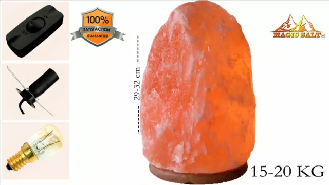 Extra große Himalaya-Salzlampe kristallrosa Salzlampen heilen 100 % authentisch ✅