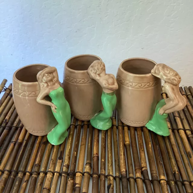 Three Strip Tease Mugs - Green Dress - Japan