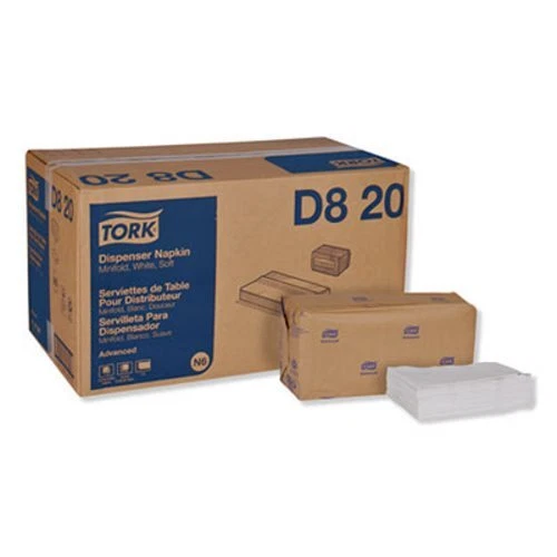 Tork Soft Minifold Dispenser Napkins, 13 x 12, White, 6000 Napkins (TRKD820)