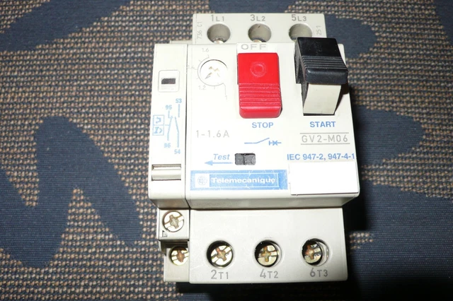 Disjoncteur Moteur Thermique Merlin Gerin GV2ME07 - Plage 1.6 à 2.5A - Pour Triphasé/mono - Occasion Fonctionnel
