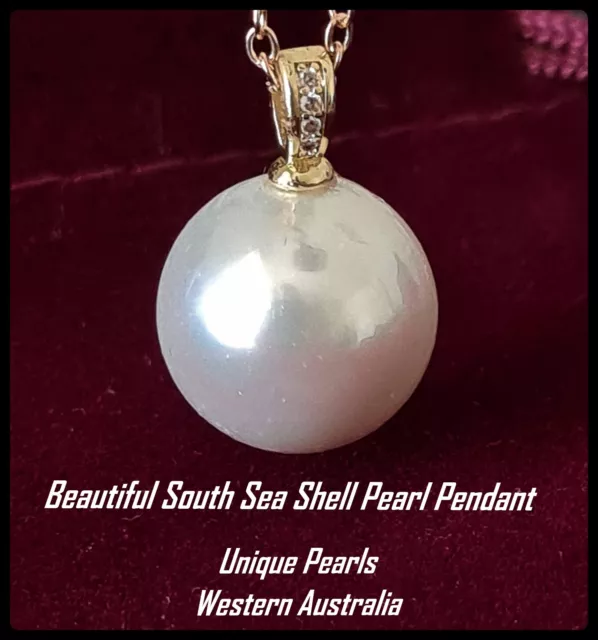 18K AAA South Seas Shell Pearl Necklace NEW Free Post from WA