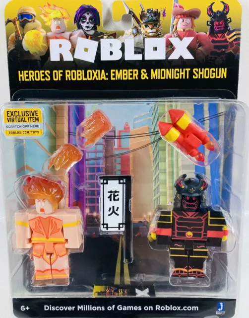  Roblox Celebrity Collection - Heroes of Robloxia: Ember &  Midnight Shogun Game-Pack [Includes Exclusive Virtual Item] : Toys & Games