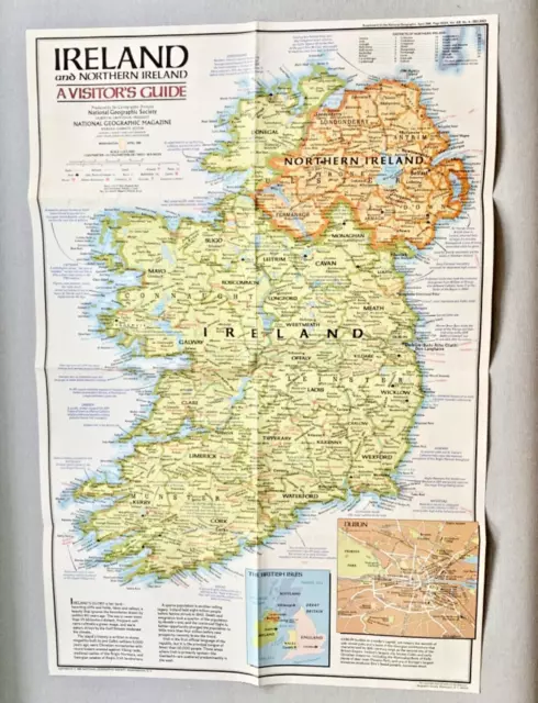 April 1981 National Geographic Ireland & Northern Ireland A Visitors Guide Map